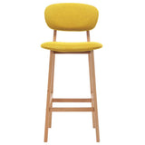 Bar Stools 2 pcs Mustard Yellow Fabric