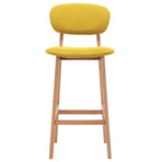 Bar Stools 2 pcs Mustard Yellow Fabric