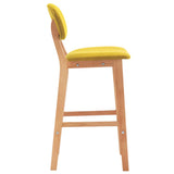 Bar Stools 2 pcs Mustard Yellow Fabric - Top-Down View
