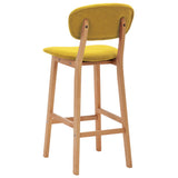 Bar Stools 2 pcs Mustard Yellow Fabric - 45-Degree Angle