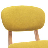 Bar Stools 2 pcs Mustard Yellow Fabric - Rear View