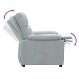 Recliner Chair Light Grey Fabric - Close-Up Angle