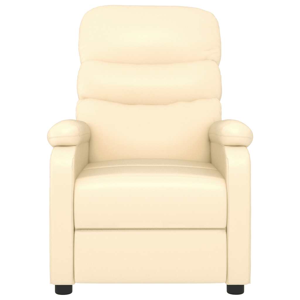 Recliner Chair Cream Faux Leather
