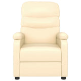 Recliner Chair Cream Faux Leather - Side View
