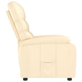 Recliner Chair Cream Faux Leather - Top-Down View