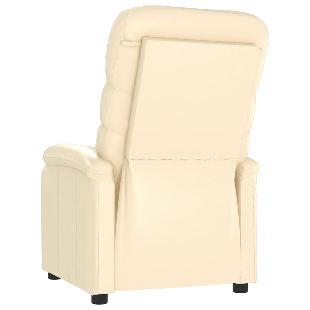 Recliner Chair Cream Faux Leather