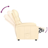 Recliner Chair Cream Faux Leather - Rear View
