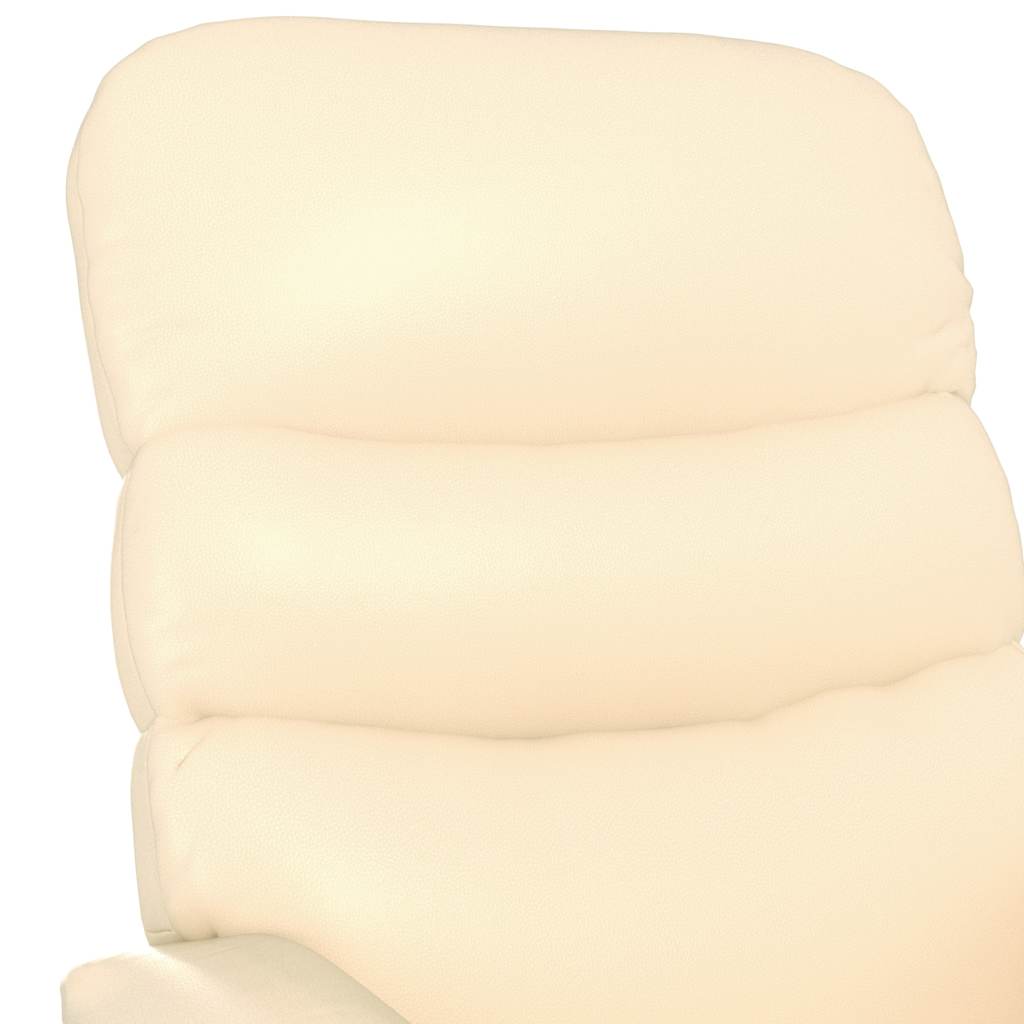 Recliner Chair Cream Faux Leather