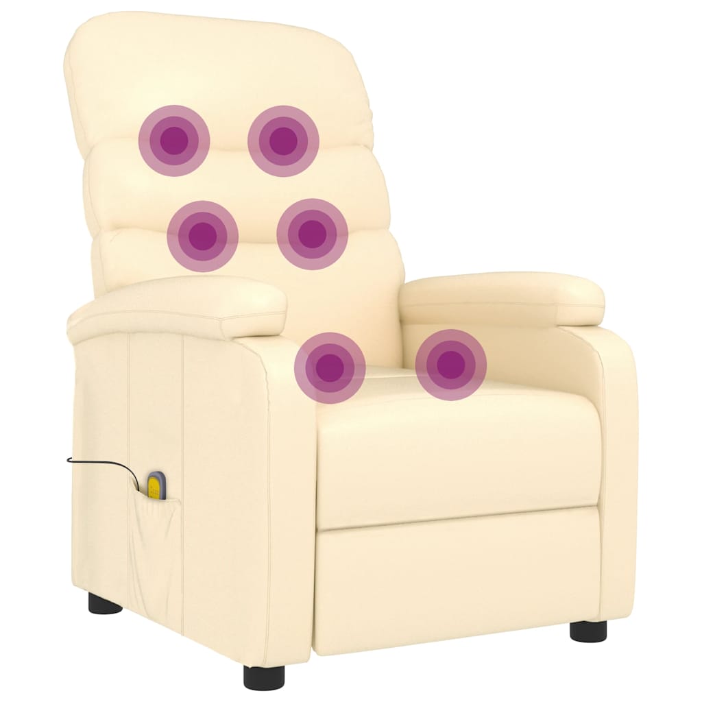Massage Chair Cream Faux Leather