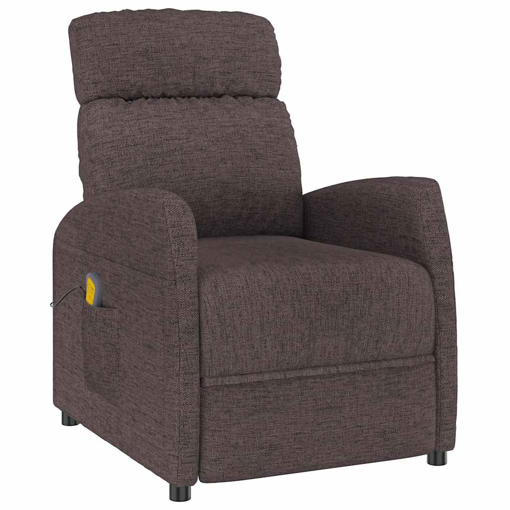 Massage Chair Dark Brown Fabric
