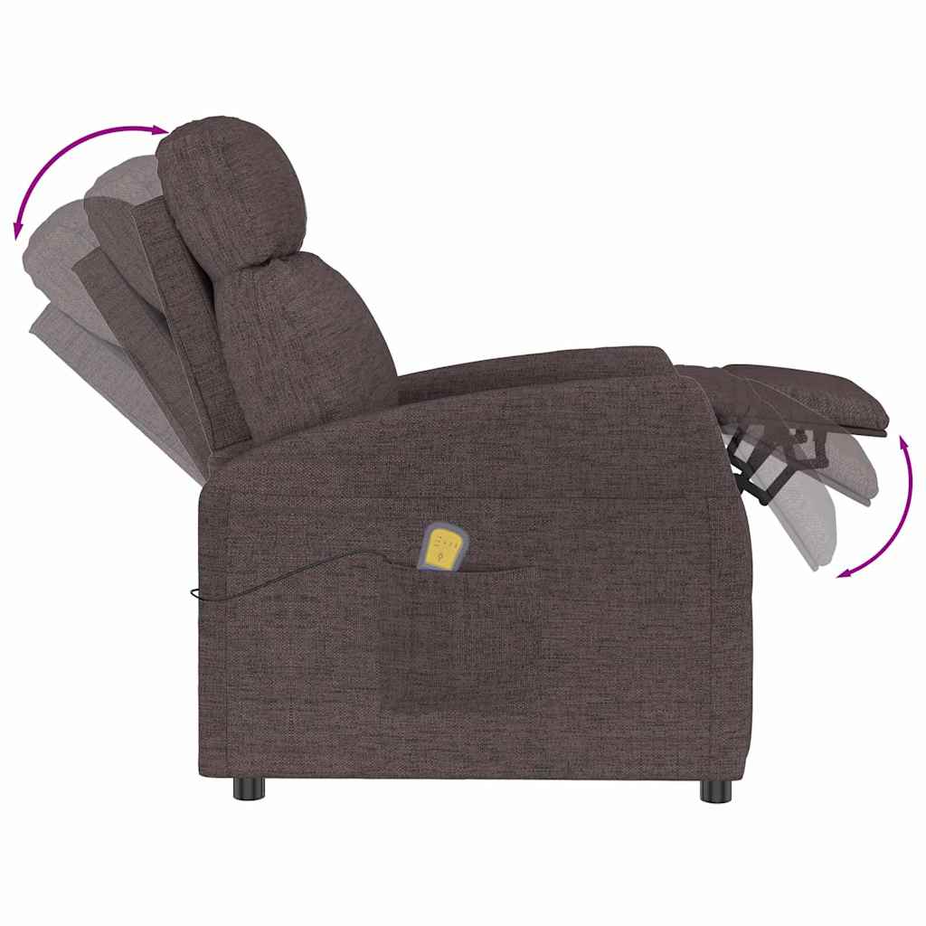 Massage Chair Dark Brown Fabric