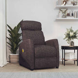 Massage Chair Dark Brown Fabric