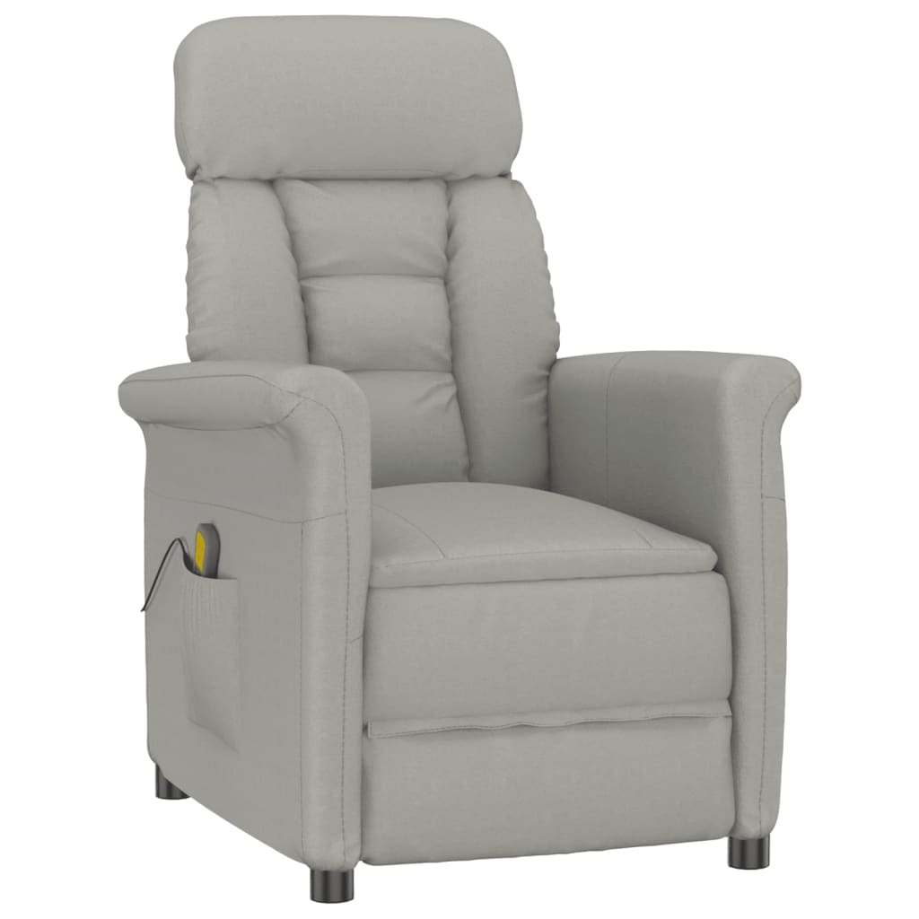 Massage Chair Light Grey Faux Suede Leather