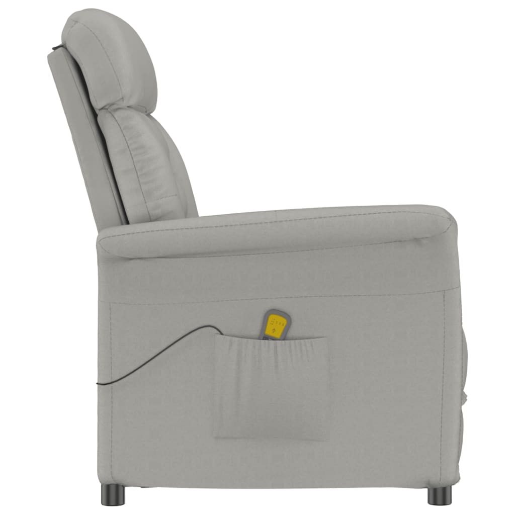 Massage Chair Light Grey Faux Suede Leather