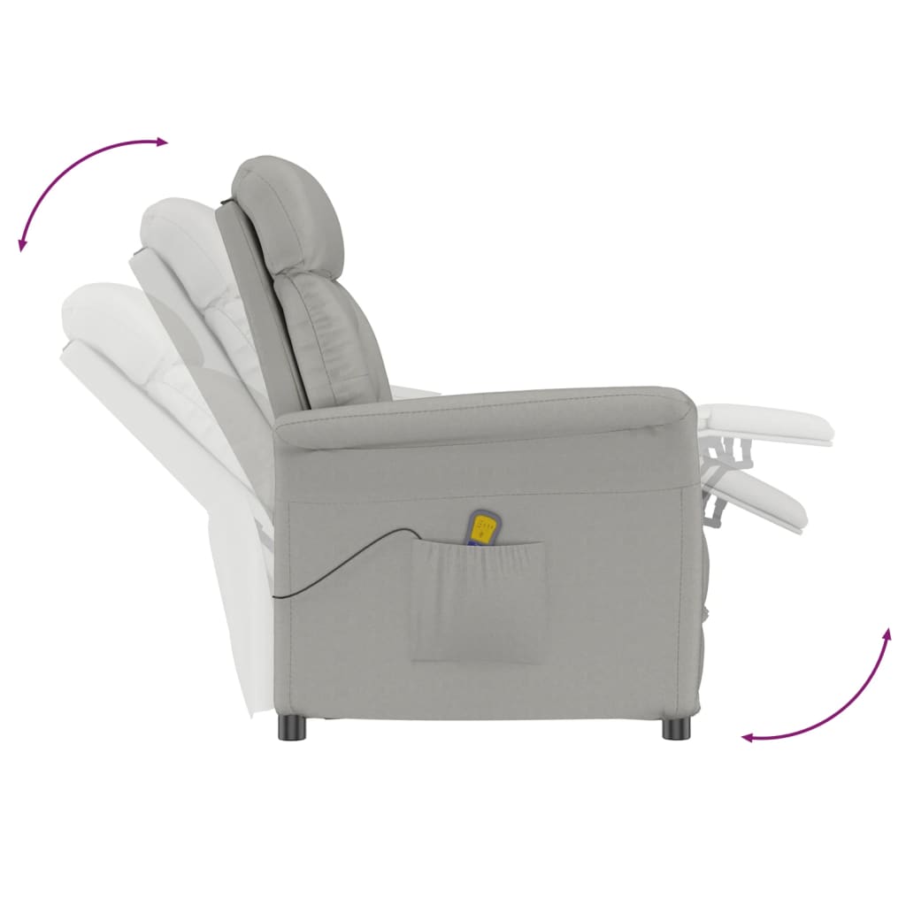 Massage Chair Light Grey Faux Suede Leather