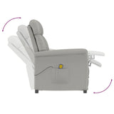 Massage Chair Light Grey Faux Suede Leather - Rear View