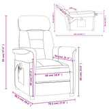 Massage Chair Light Grey Faux Suede Leather