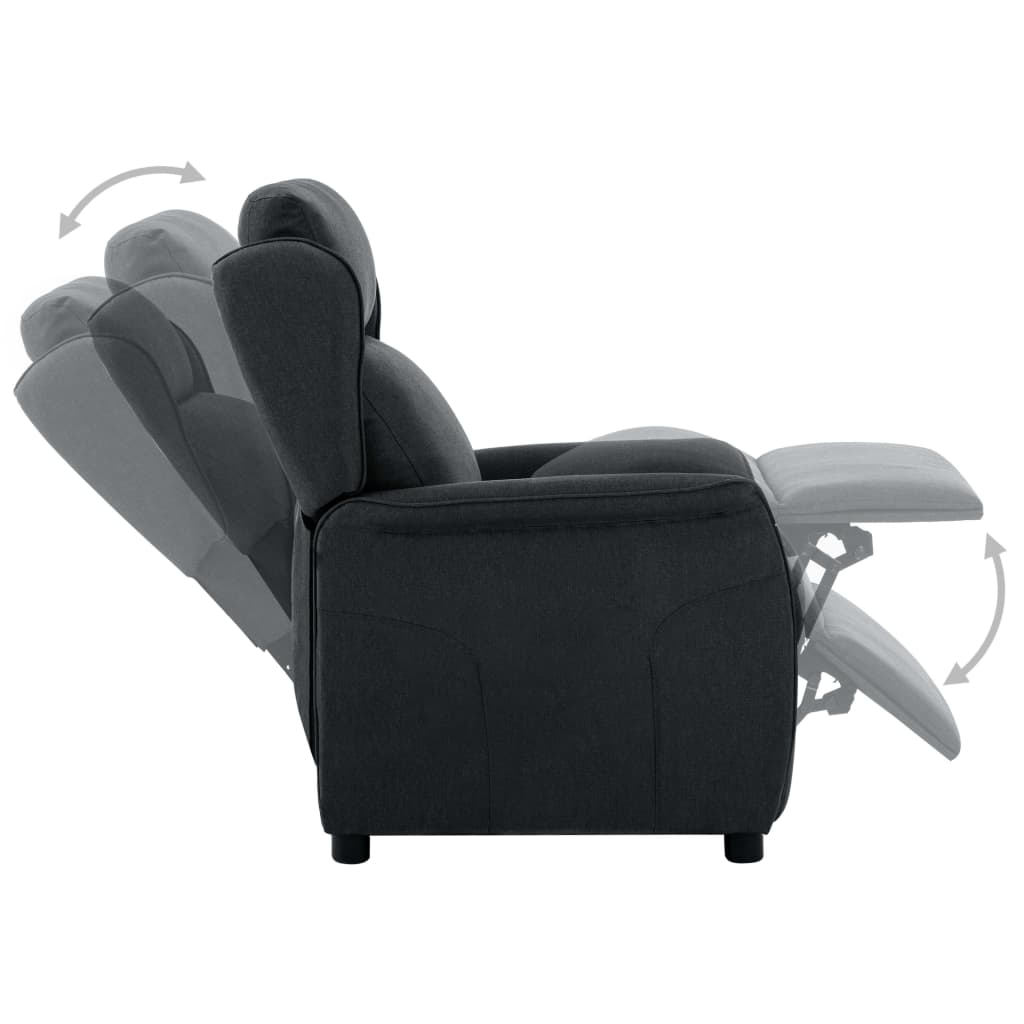 Recliner Chair Dark Grey Fabric