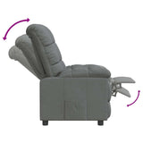 Recliner Chair Dark Grey Fabric - Rear View