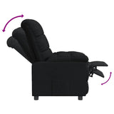 Recliner Chair Black Fabric - Rear View