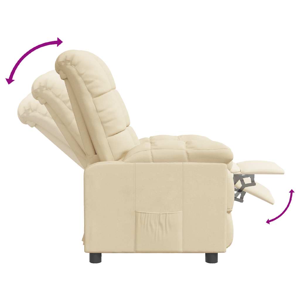 Recliner Chair Cream Fabric