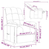 Recliner Chair Cream Fabric