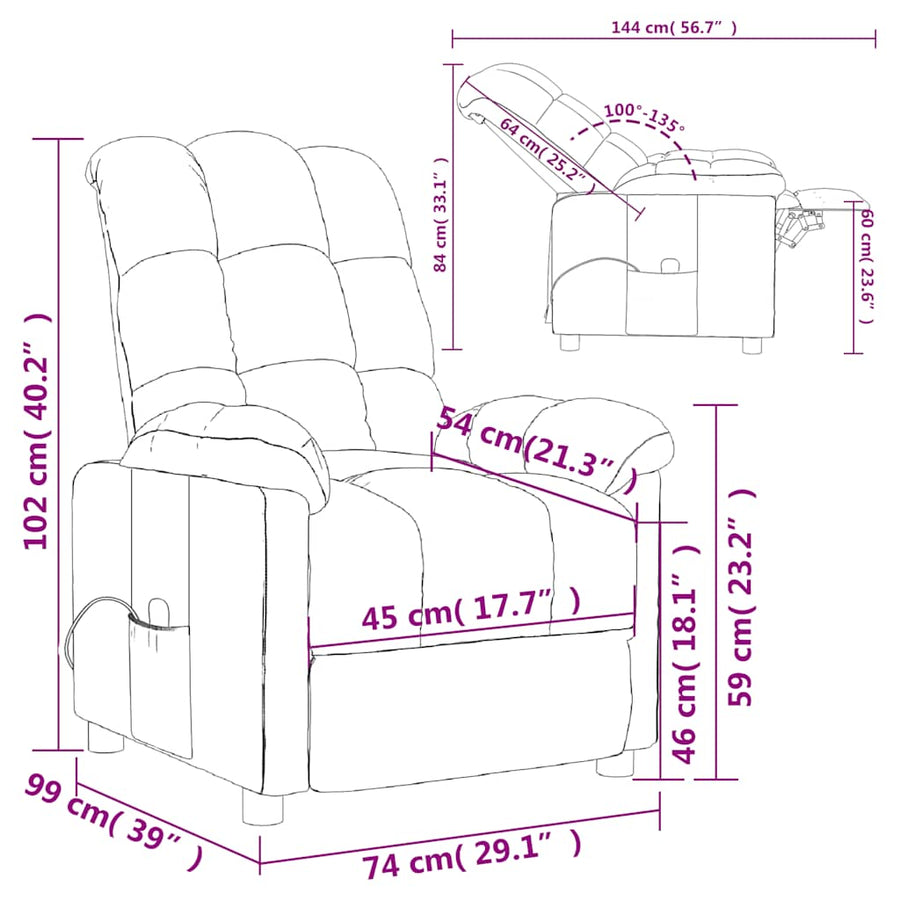 Massage Chair Light Grey Fabric