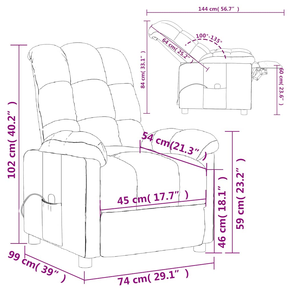 Massage Chair Black Fabric