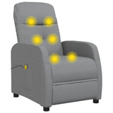 Massage Chair Light Grey Fabric - Rear View