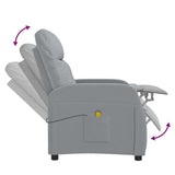 Massage Chair Light Grey Fabric - Close-Up Angle
