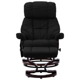 Massage Reclining Chair Black Faux Leather and Bentwood - Front View