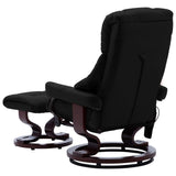 Massage Reclining Chair Black Faux Leather and Bentwood - Top-Down View