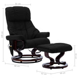 Massage Reclining Chair Black Faux Leather and Bentwood
