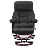 Massage Reclining Chair Grey Faux Leather and Bentwood - Front View