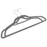 20 pcs Clothes Hanger Set Anti-slip Grey Velvet - Top-Down View