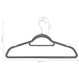 20 pcs Clothes Hanger Set Anti-slip Grey Velvet - Close-Up Angle