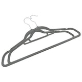 50 pcs Clothes Hanger Set Anti-slip Grey Velvet - Top-Down View