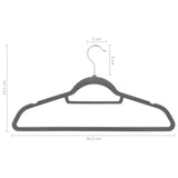 50 pcs Clothes Hanger Set Anti-slip Grey Velvet - Close-Up Angle