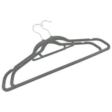 100 pcs Clothes Hanger Set Anti-slip Grey Velvet - Top-Down View