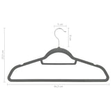 100 pcs Clothes Hanger Set Anti-slip Grey Velvet - Close-Up Angle