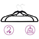 20 pcs Clothes Hanger Set Anti-slip Black Velvet - Side View