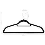20 pcs Clothes Hanger Set Anti-slip Black Velvet - Close-Up Angle