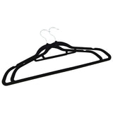 50 pcs Clothes Hanger Set Anti-slip Black Velvet - Top-Down View