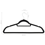 50 pcs Clothes Hanger Set Anti-slip Black Velvet - Close-Up Angle