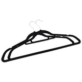 100 pcs Clothes Hanger Set Anti-slip Black Velvet - Top-Down View