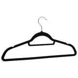 100 pcs Clothes Hanger Set Anti-slip Black Velvet - 45-Degree Angle