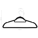 100 pcs Clothes Hanger Set Anti-slip Black Velvet - Close-Up Angle