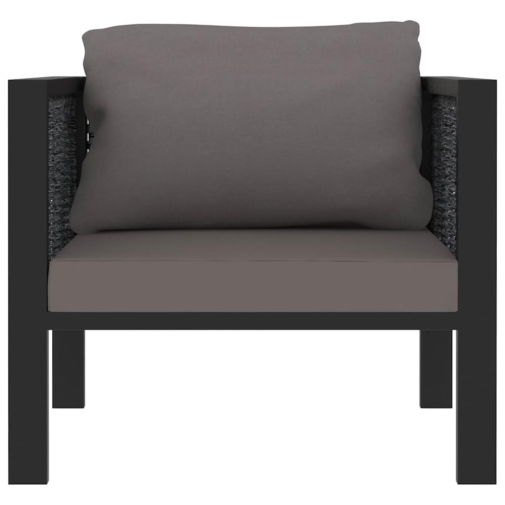 Sectional Sofa with Cushion Poly Rattan Anthracite