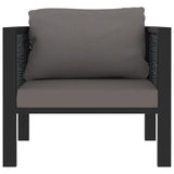Sectional Sofa with Cushion Poly Rattan Anthracite - Front View