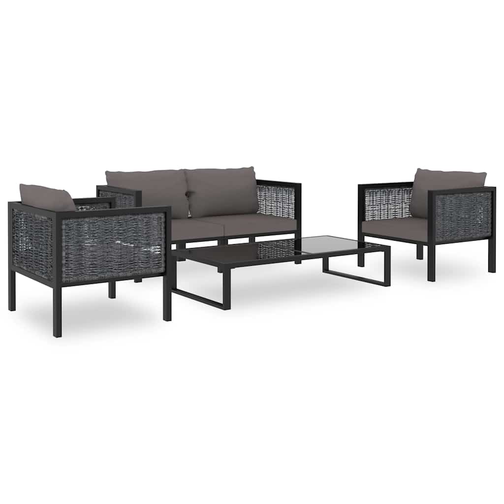 Sectional Sofa with Cushion Poly Rattan Anthracite